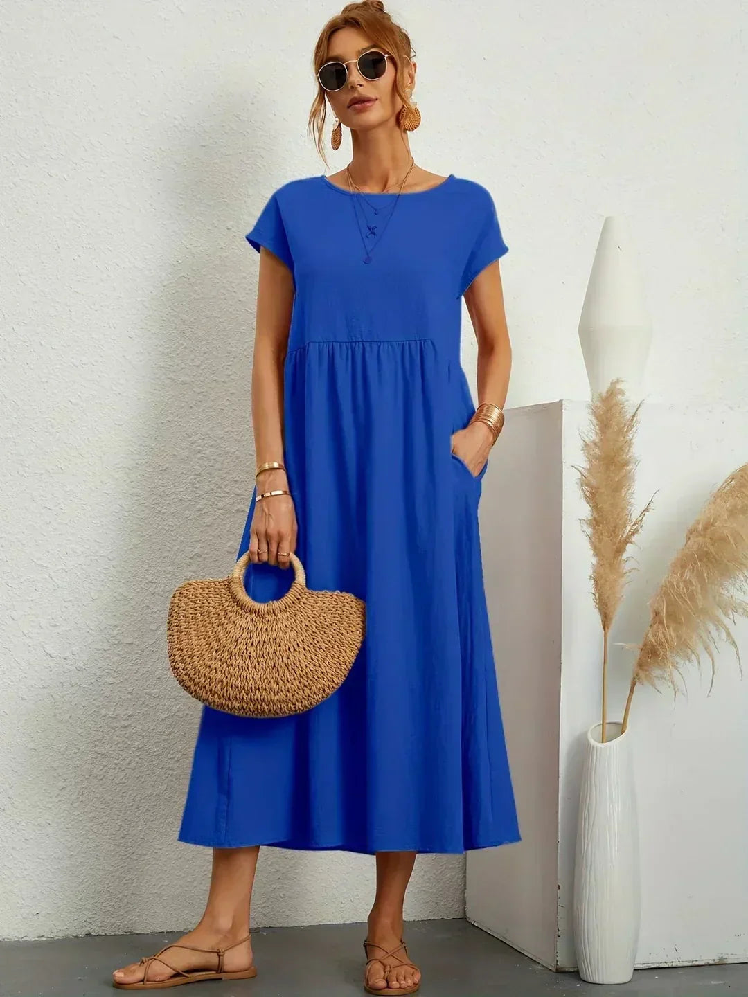 Xenia - Classic Pleated Midi Dress
