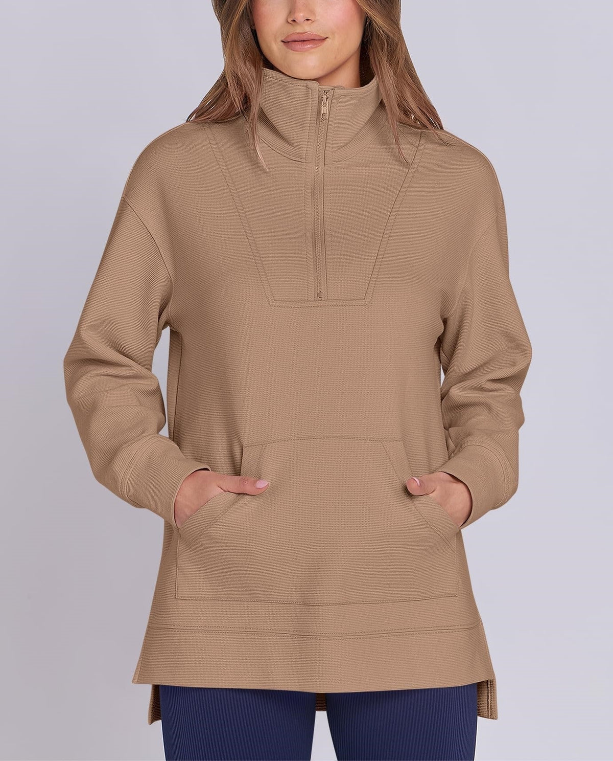 Anouk | Quarter Zip Oversized Knit Pullover