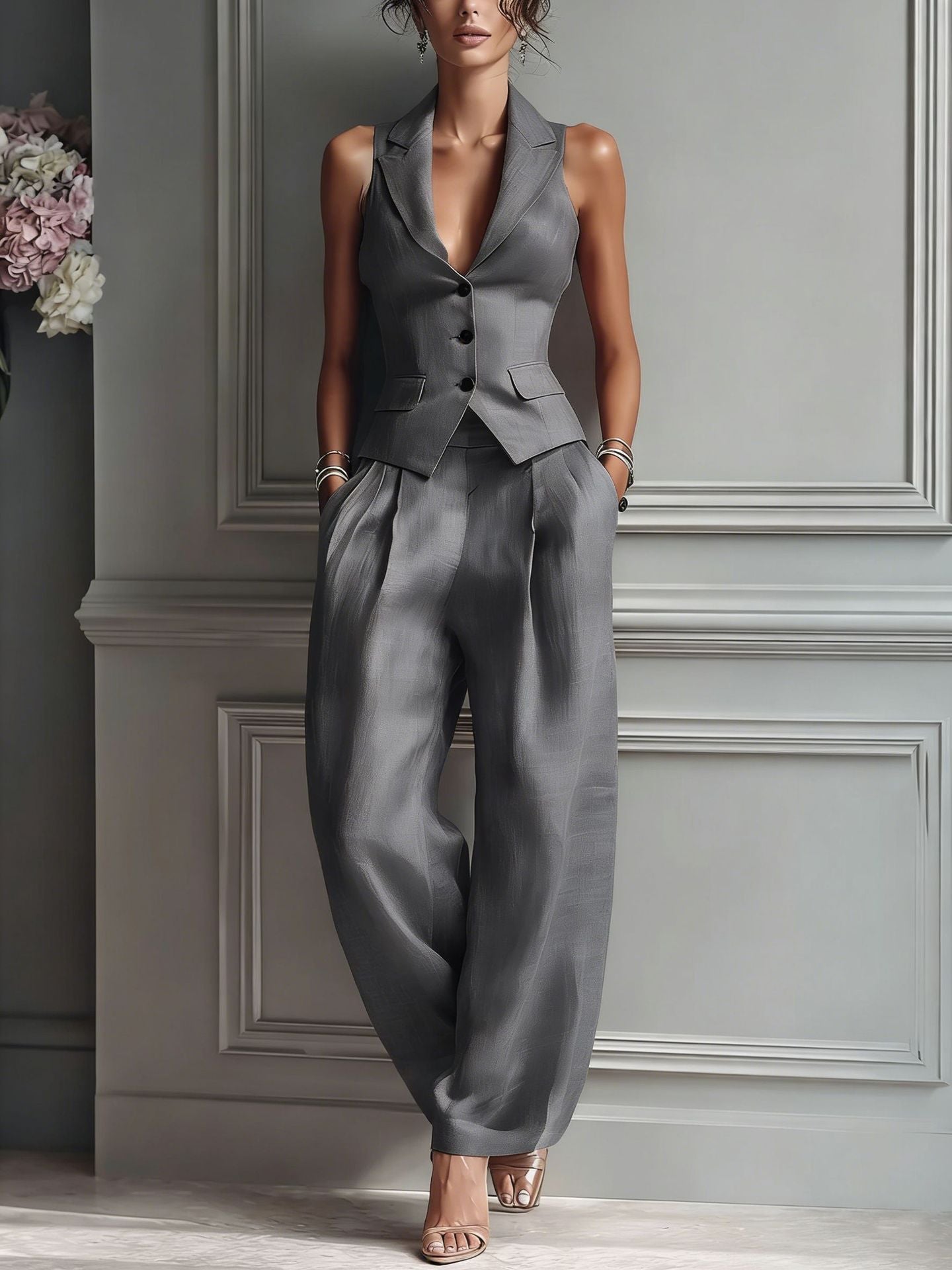 Victoria™ | V-Neck Two-Piece Set