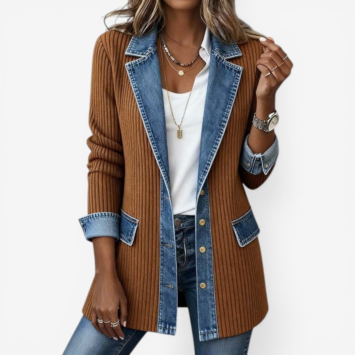 RENO | Denim Knit Jacket