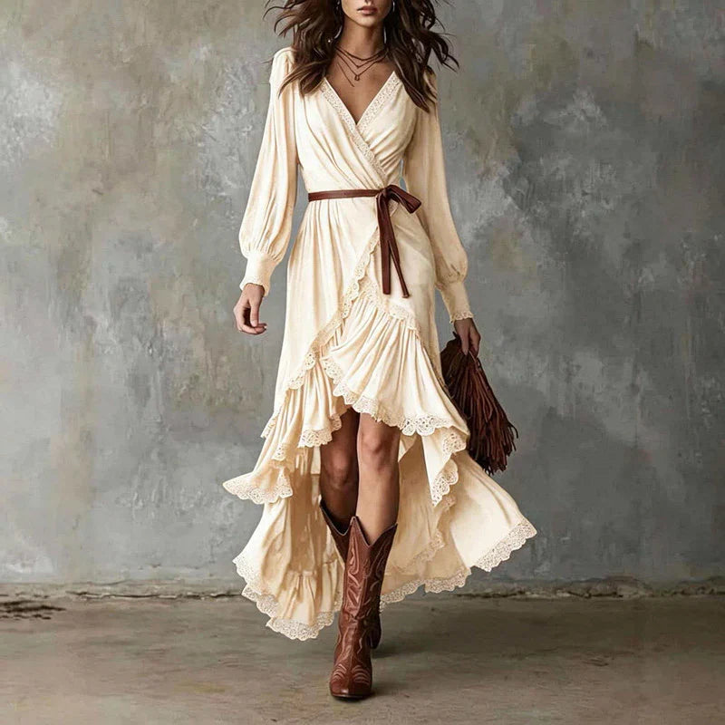 Azi | Tiered Ruffle Wrap Dress