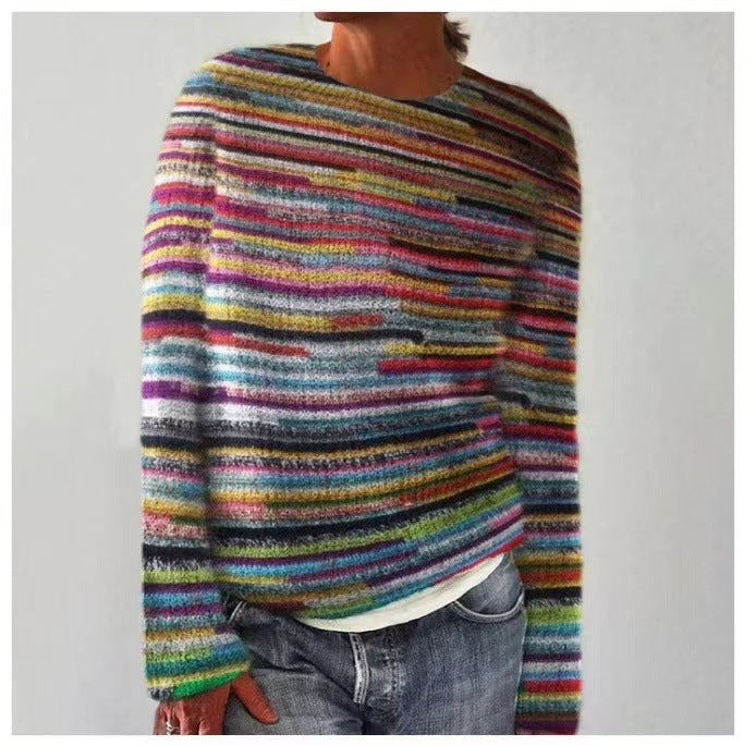 Women’s Striped Knit Pullover Sweater