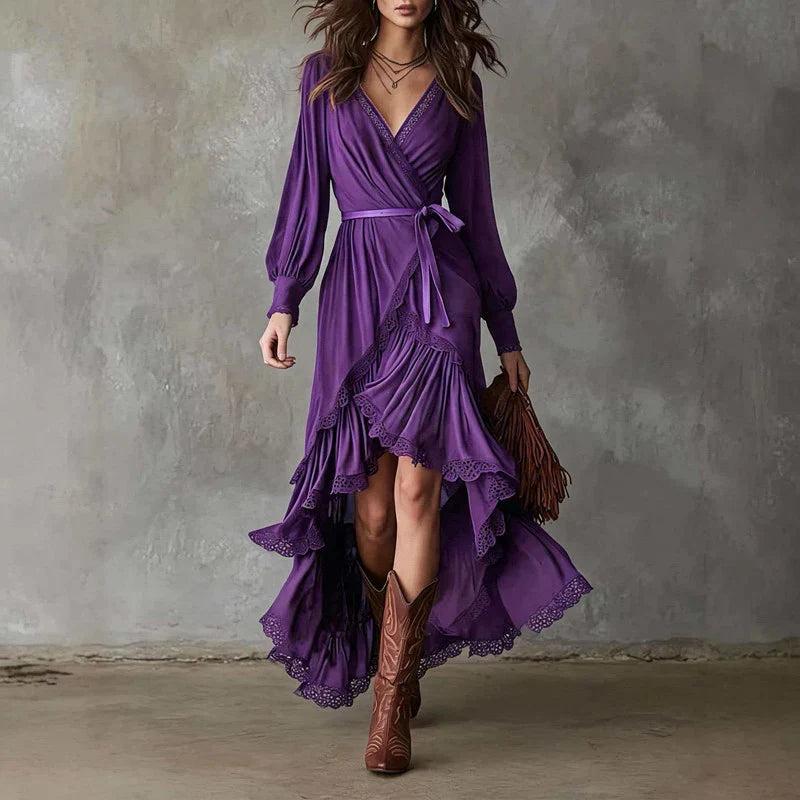 Azi | Tiered Ruffle Wrap Dress