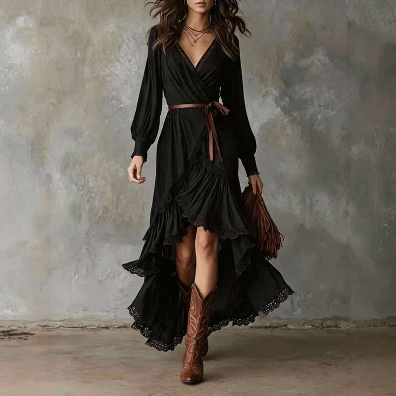 Azi | Tiered Ruffle Wrap Dress