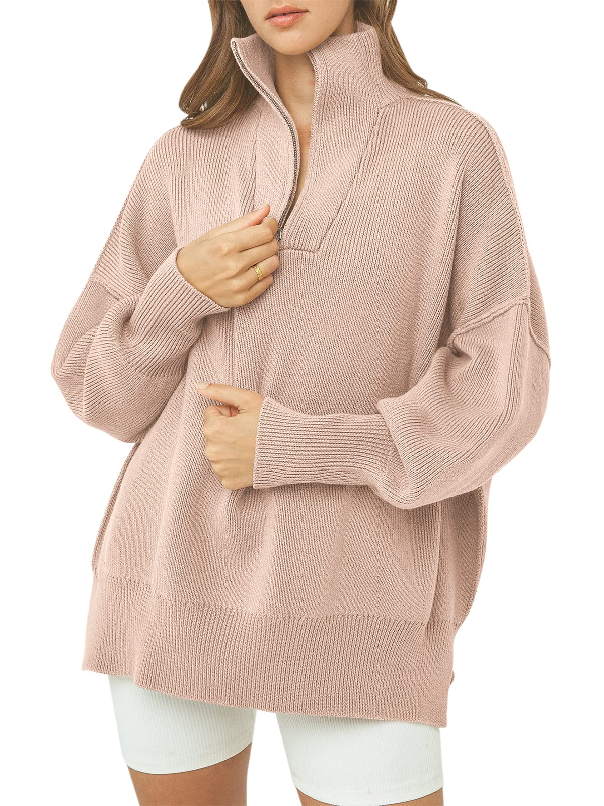 Kitty | Oversized Quarter Zip Sweater Pullover