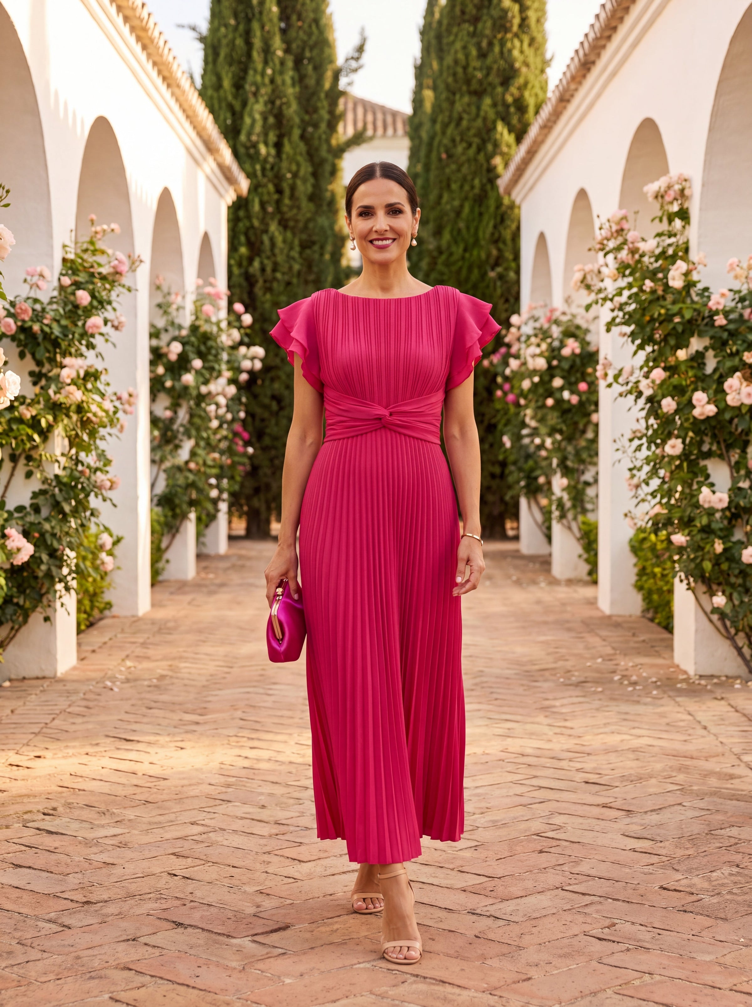 LARA | CLASSIC PLEATED MAXI DRESS