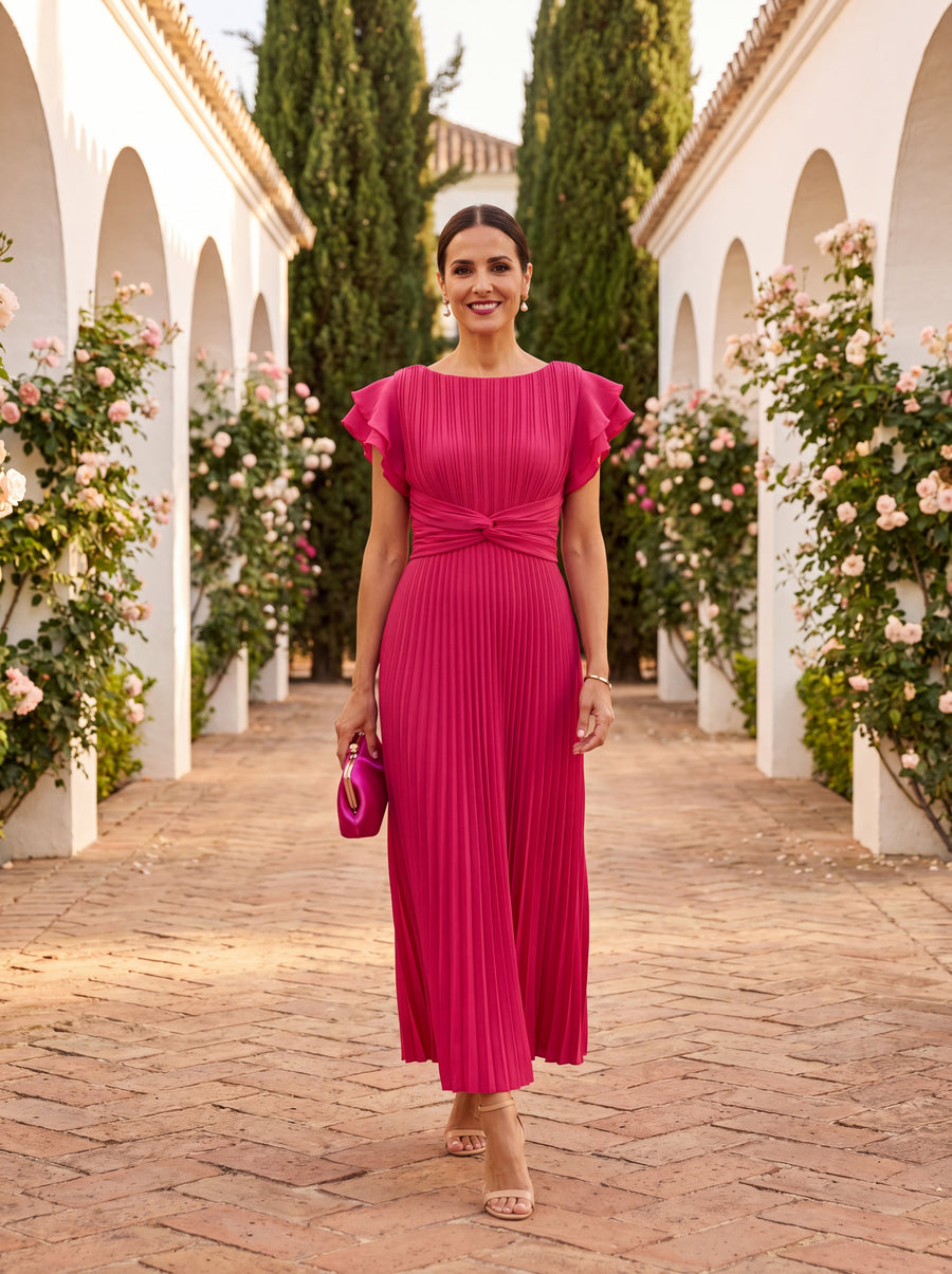 LARA | CLASSIC PLEATED MAXI DRESS
