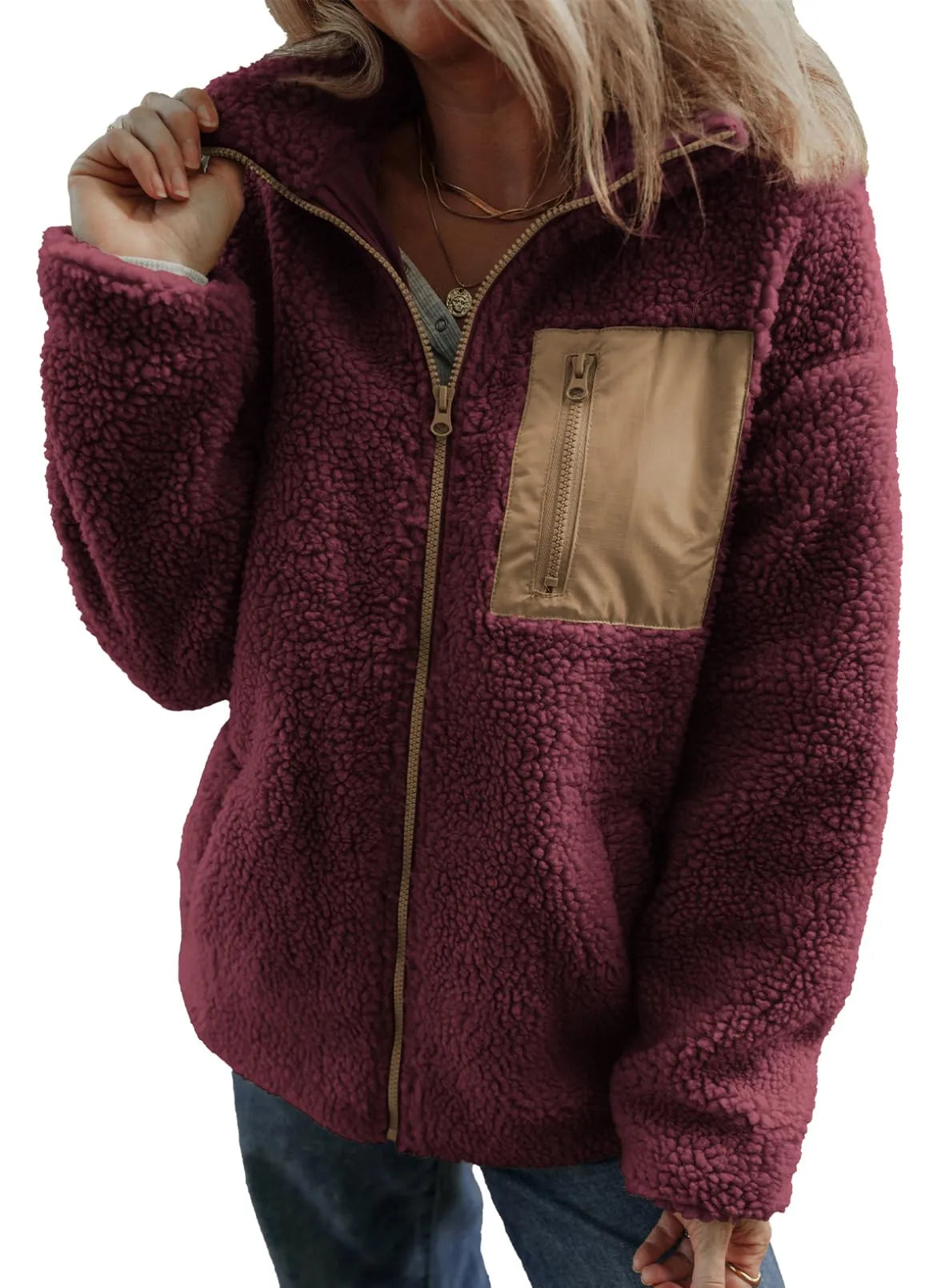 Aurelia |  Teddy Full Zipper Fleece Jacket