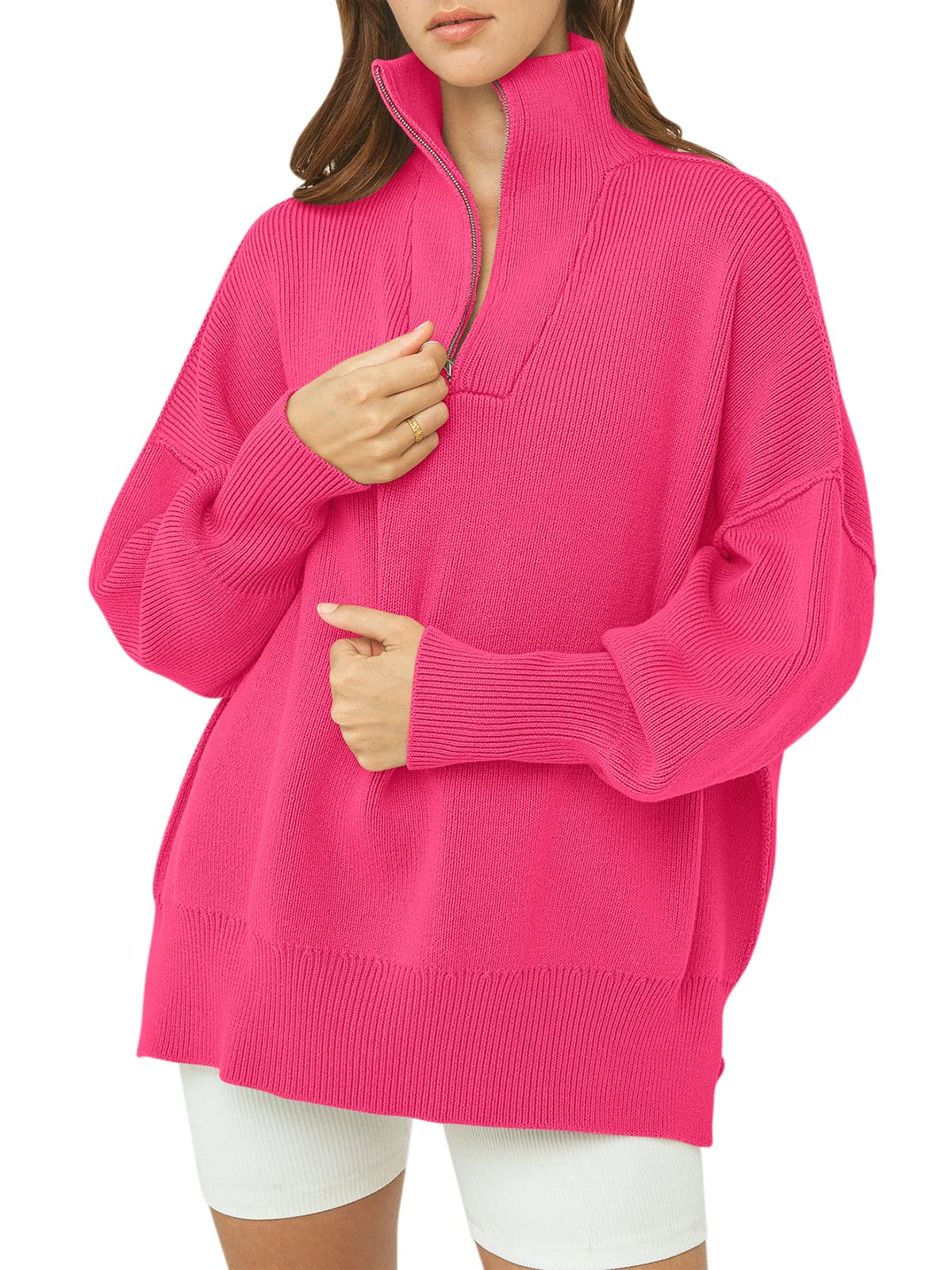 Kitty | Oversized Quarter Zip Sweater Pullover