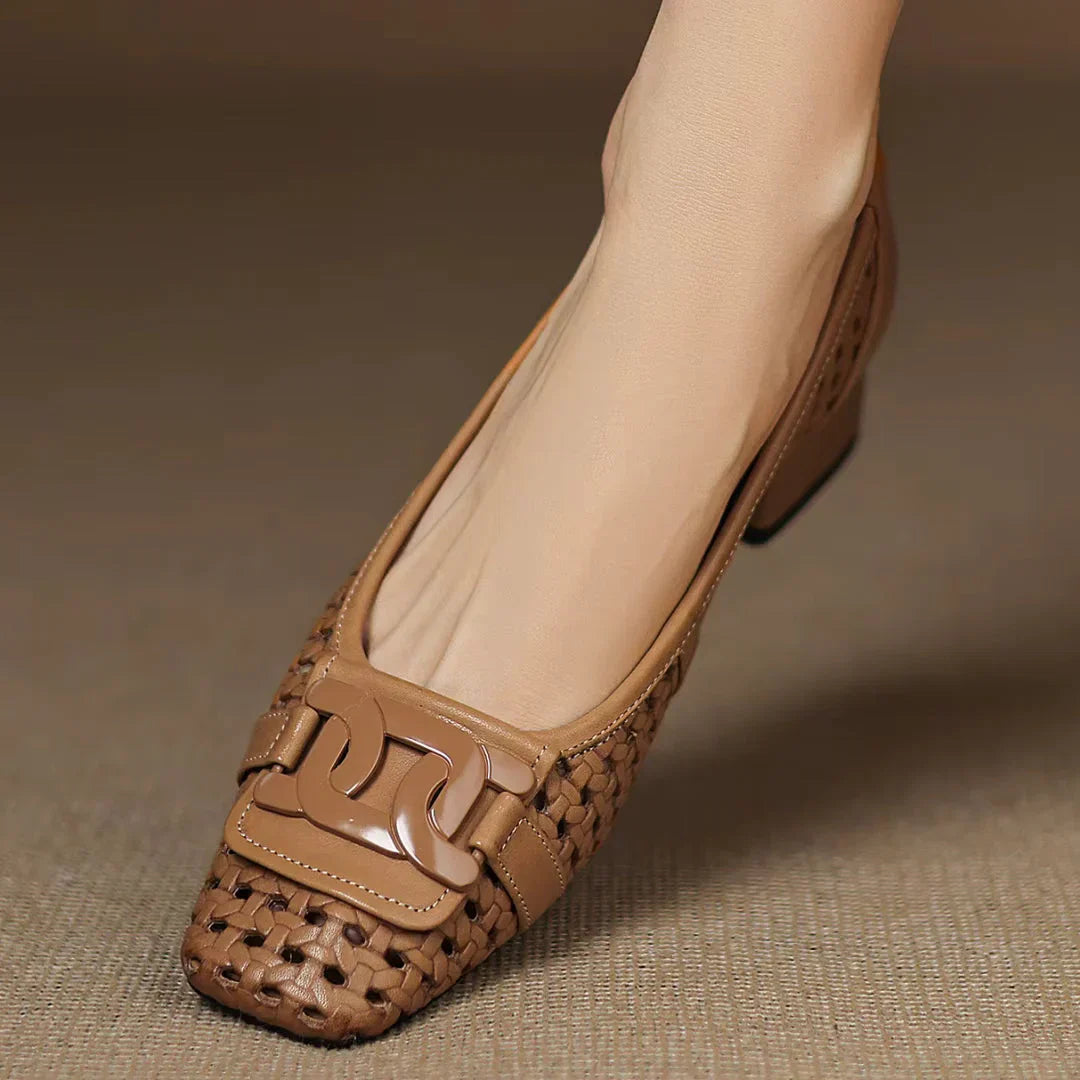 Solea Woven Leather Heels