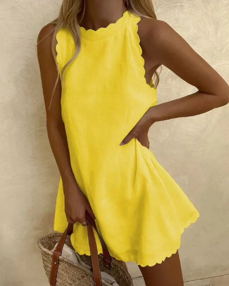 Galilea | Sleeveless Scallop-Edge Dress
