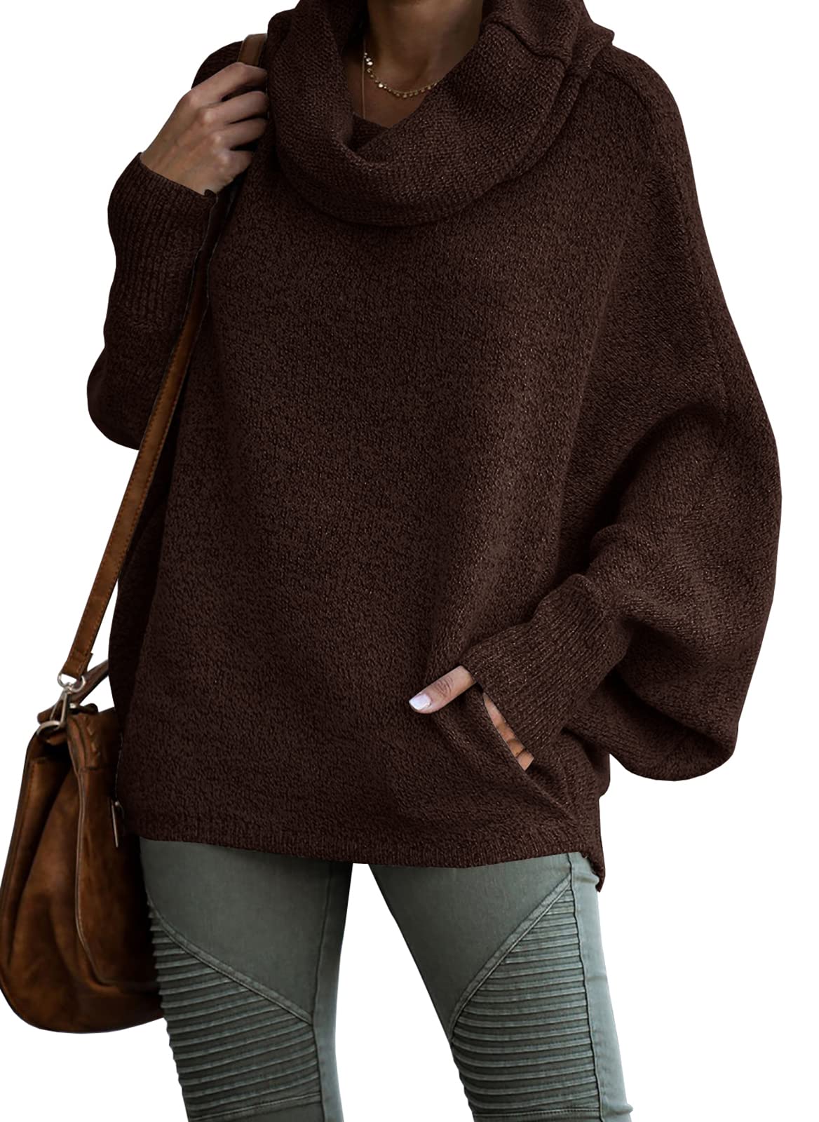 Jazzlynn | Cowl Neck Pullover Sweaters with Pockets
