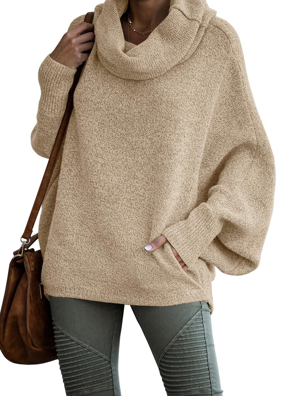 Jazzlynn | Cowl Neck Pullover Sweaters with Pockets