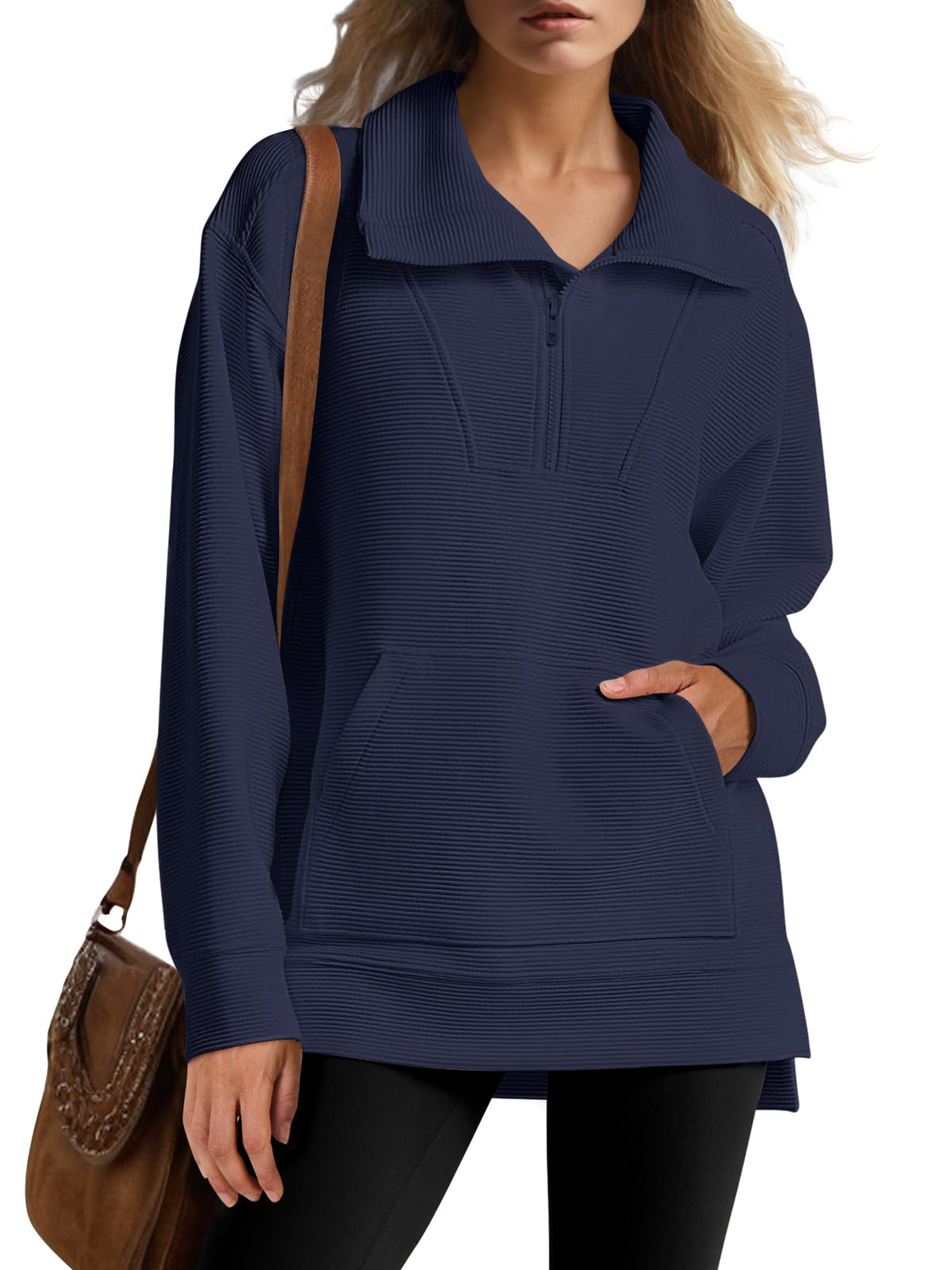Anouk | Quarter Zip Oversized Knit Pullover