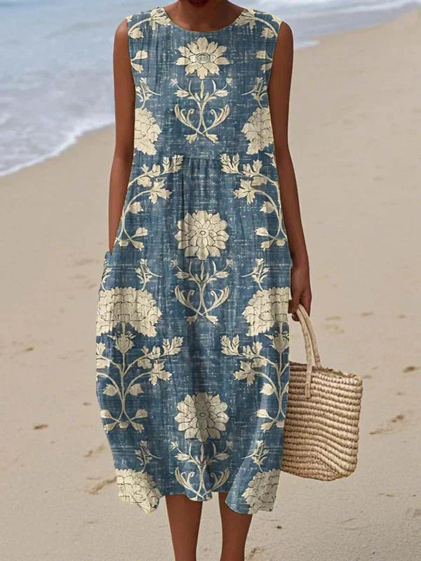 SAVANNAH – BOHO PATCHWORK SLEEVELESS DRESS