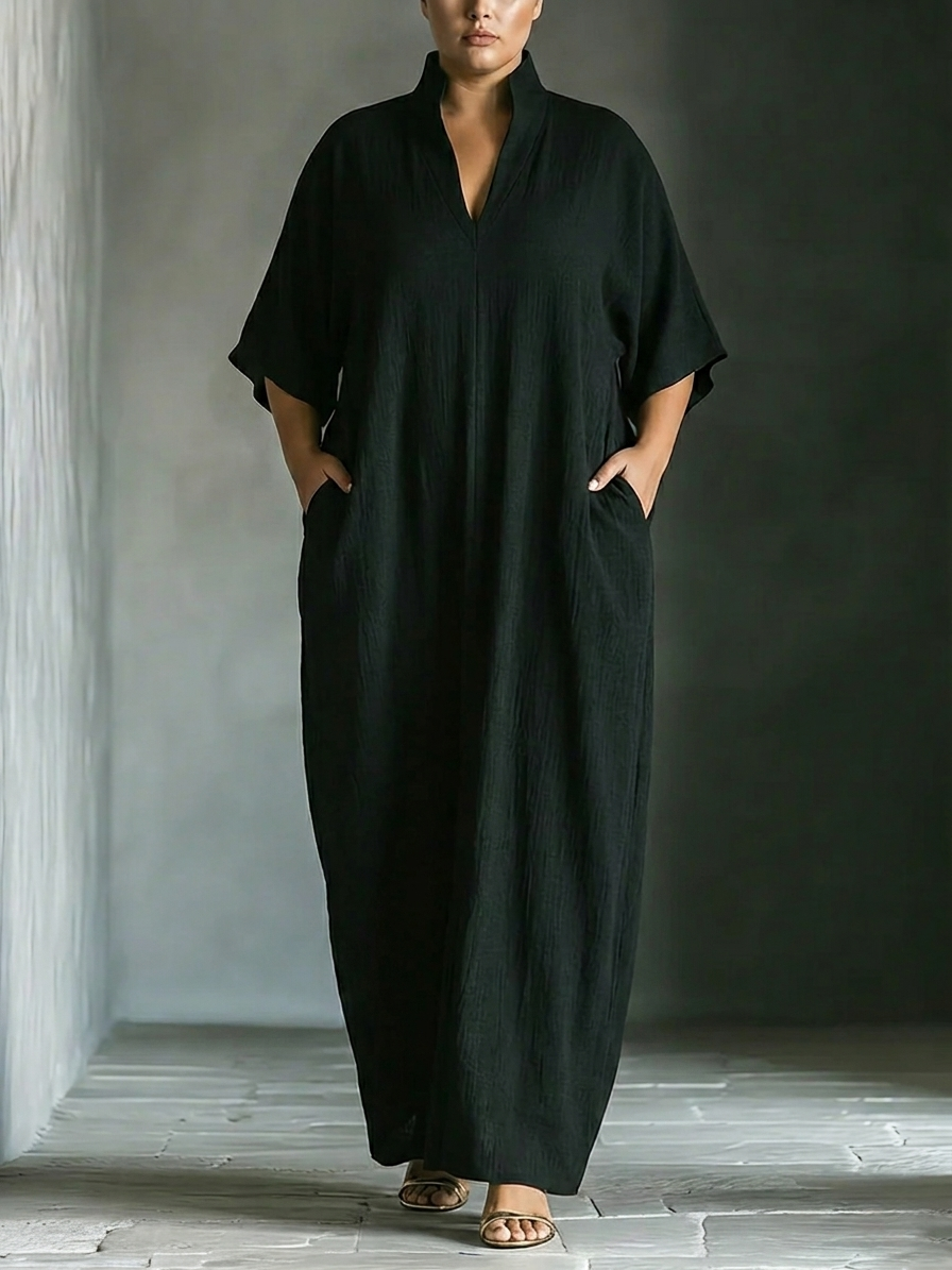 SHIRLEY™ - CASUAL OVERSIZED BLACK MAXI DRESS