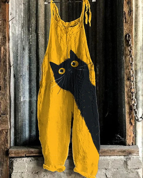 Marion | Relaxed Cat Print Jumpsuit
