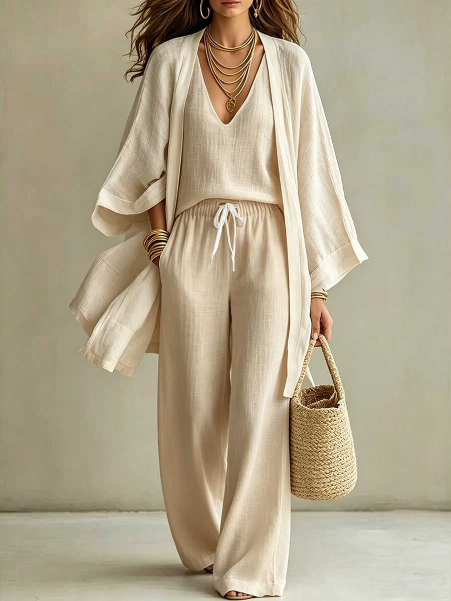 Elena - 3-Piece Linen Look Set