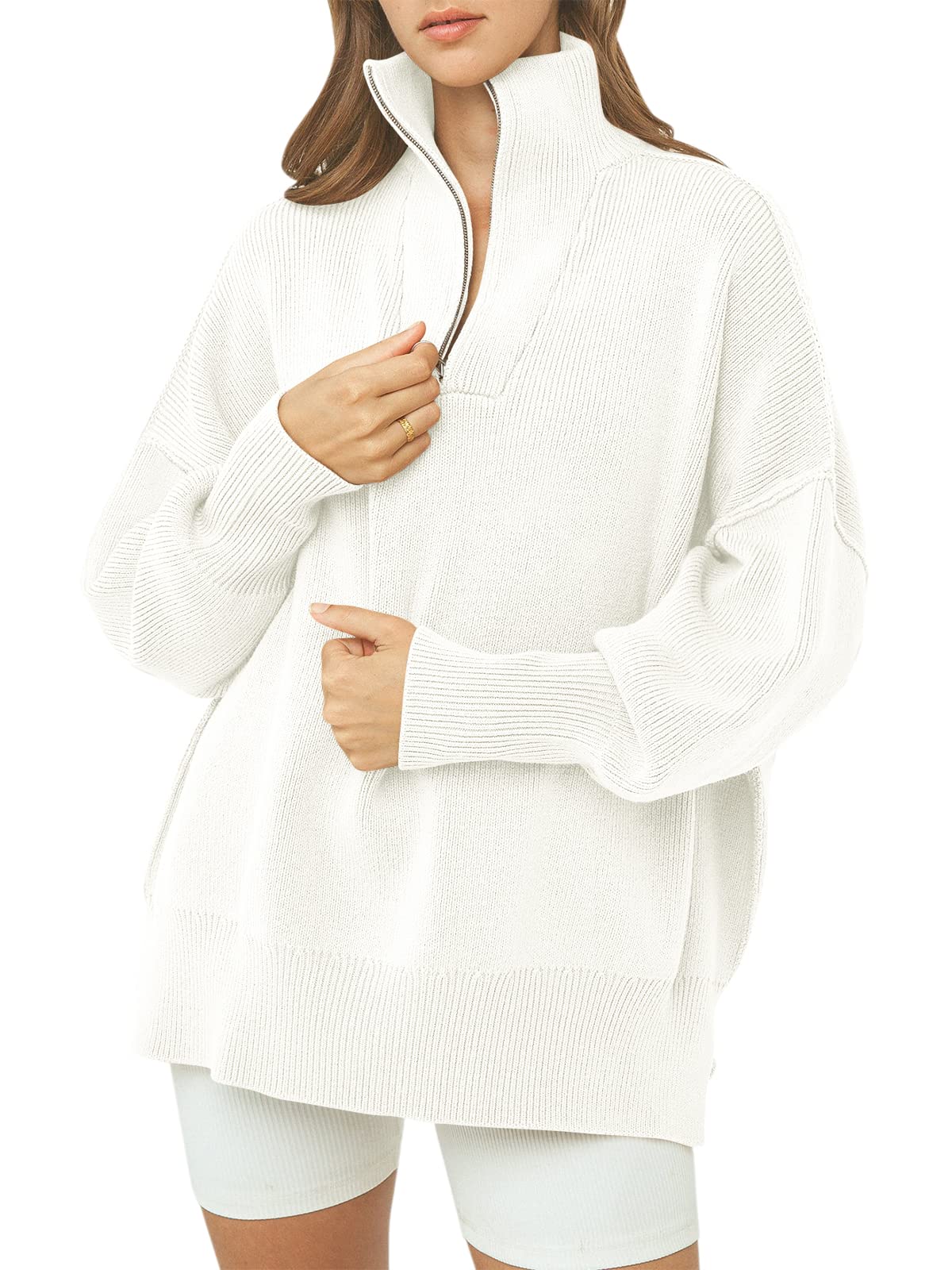 Kitty | Oversized Quarter Zip Sweater Pullover