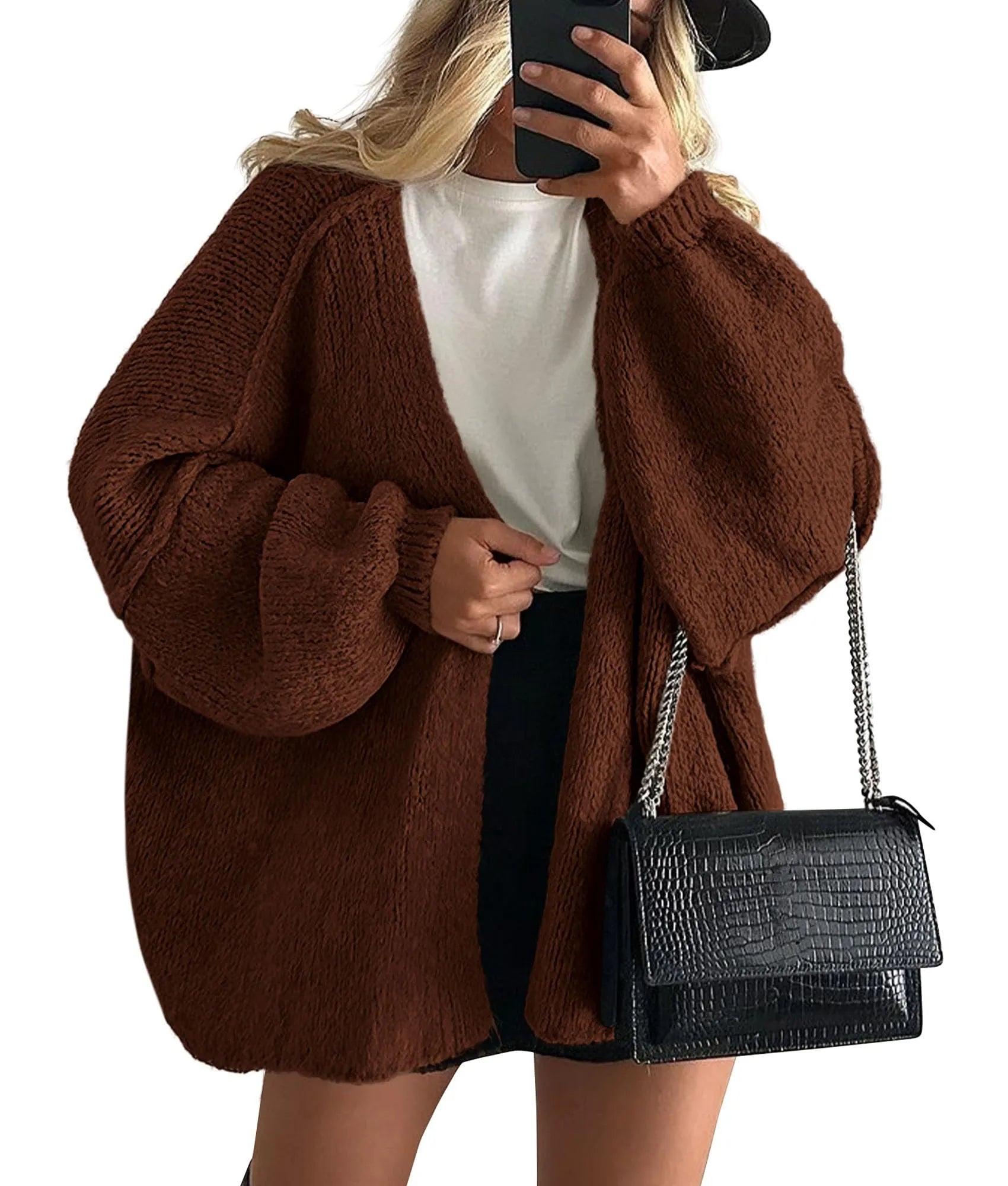 Elly | Oversized Lantern Sleeve Cardigan
