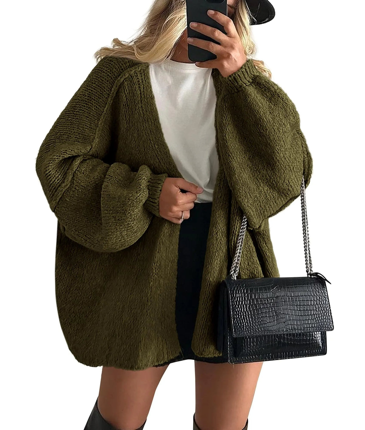 Elly | Oversized Lantern Sleeve Cardigan