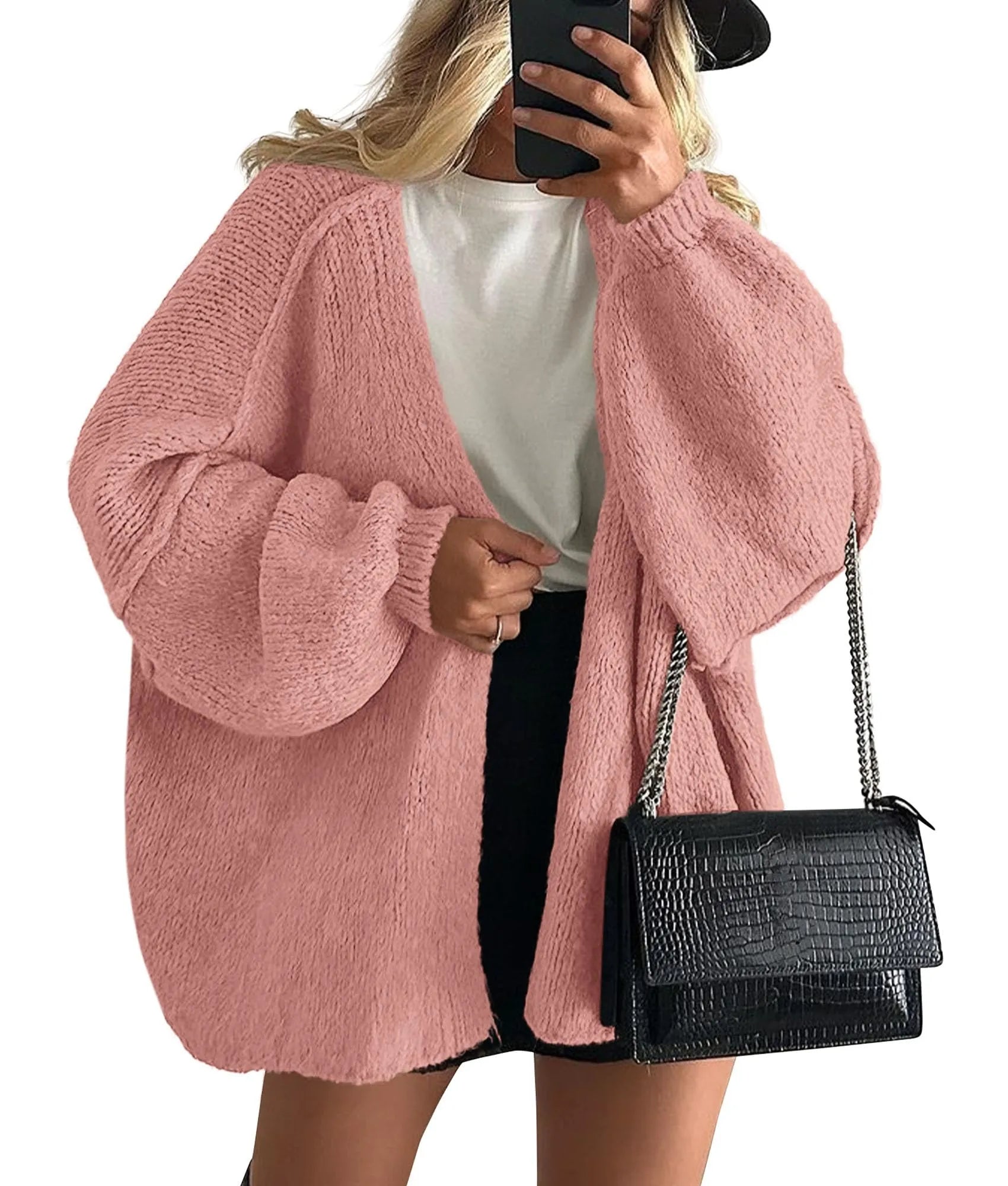 Elly | Oversized Lantern Sleeve Cardigan