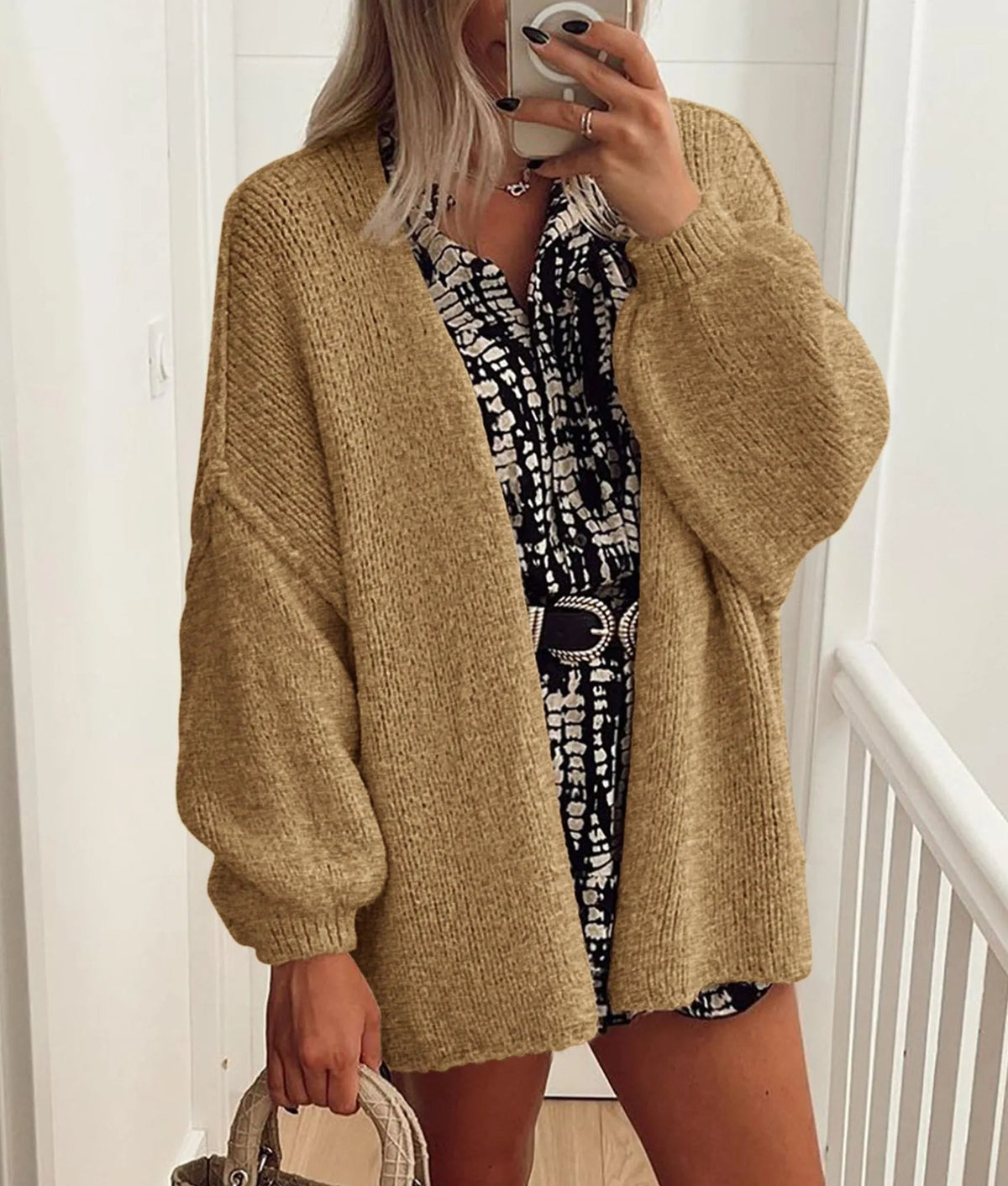 Elly | Oversized Lantern Sleeve Cardigan