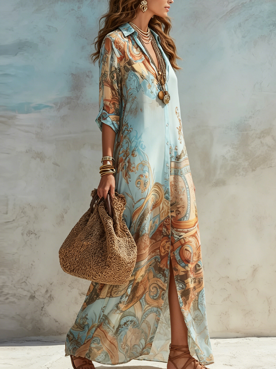 GLORIA | ELEGANT PAISLEY MAXI DRESS