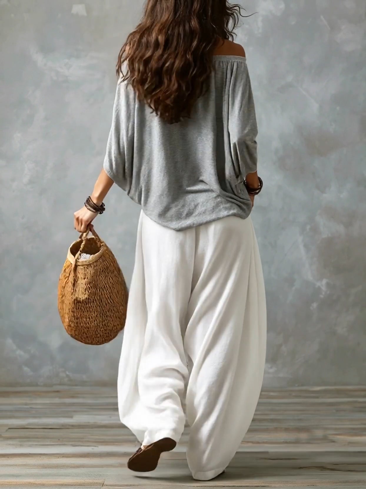 BRIELLE | OFF-SHOULDER TOP & WIDE-LEG PANTS SET FOR WOMEN