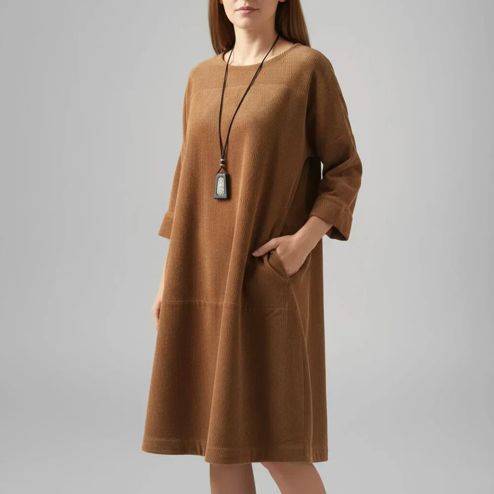 Amy™ Relaxed Corduroy Midi Dress