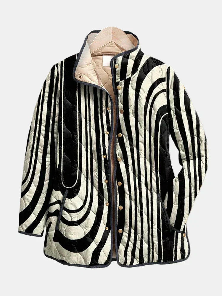 Kambria™ | Casual Quilted Jacket with Abstract Geometric Design