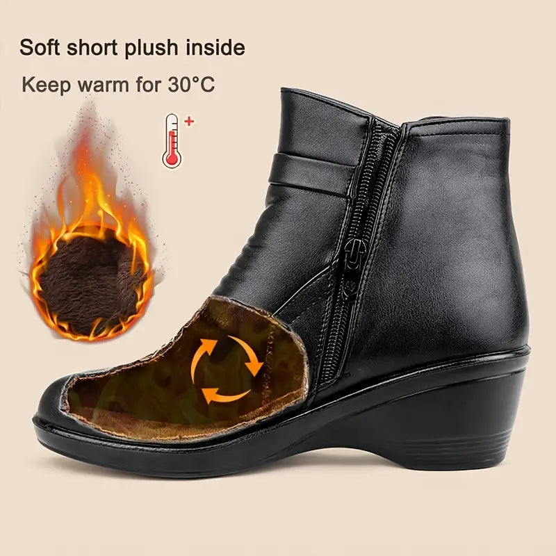 Women’s Side Zip Platform Bow Boots