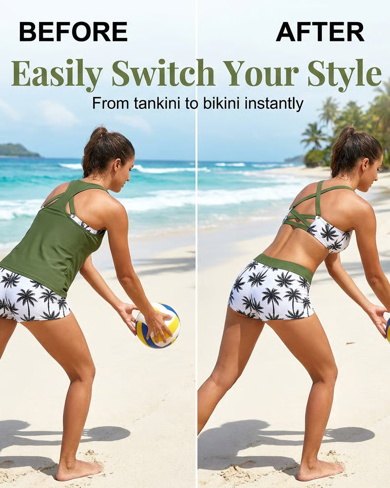 Maren | Three-Piece Tankini Bikini and Cover-Up Set