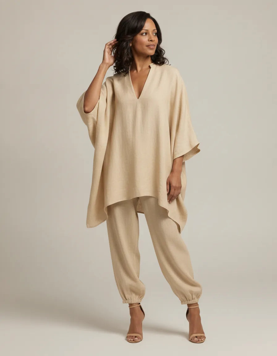 Gabrielle | V-Neck Batwing Two-Piece Set