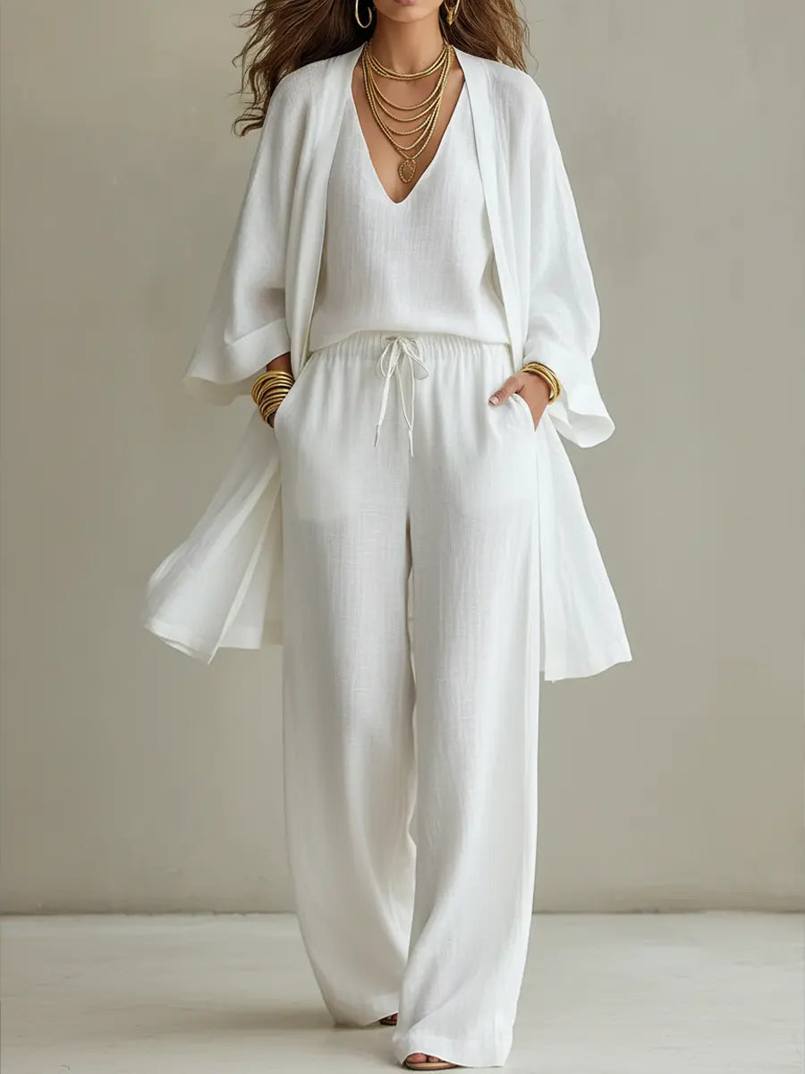 Elena - 3-Piece Linen Look Set