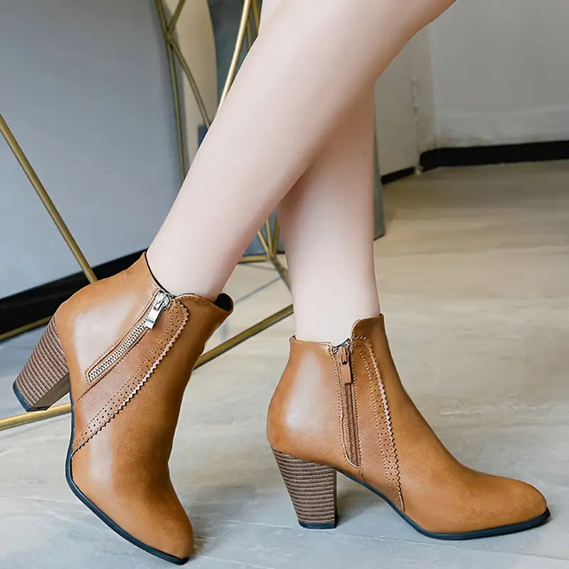 Women’s Soft Sole Chunky Heel Ankle Boots