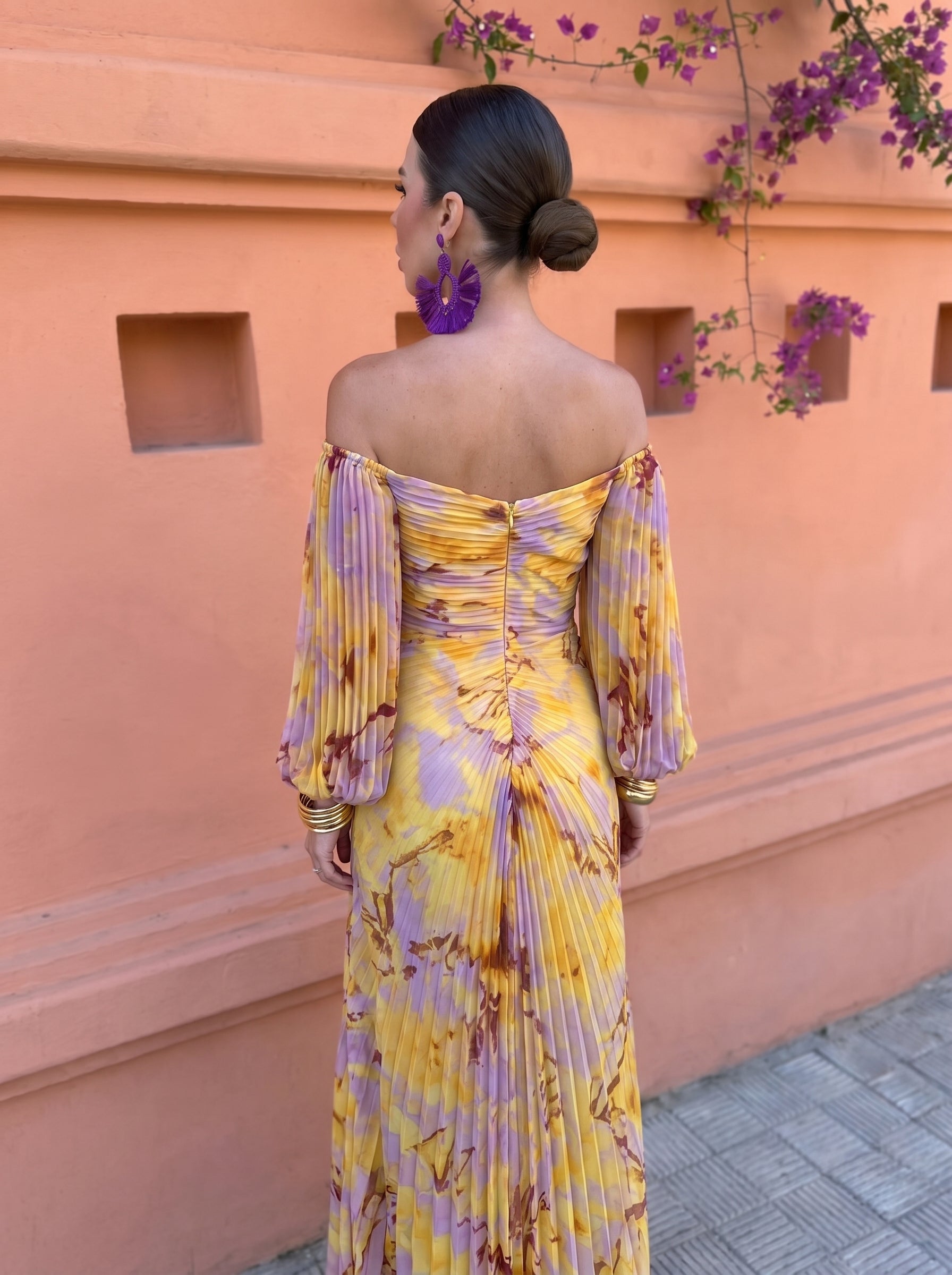 Gregoria | Floral Pleated Maxi Dress