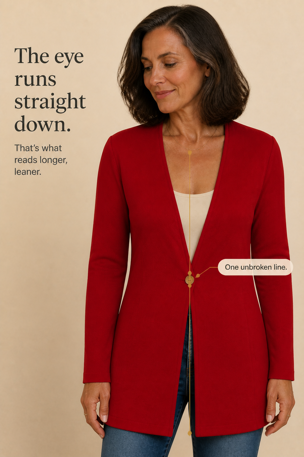 Linevalle | V-Neck Single-Button A-Line Blazer