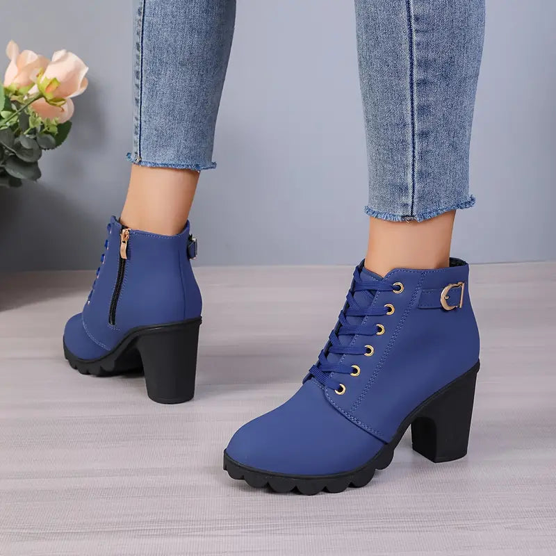 Women’s High Heel Chunky Ankle Boots
