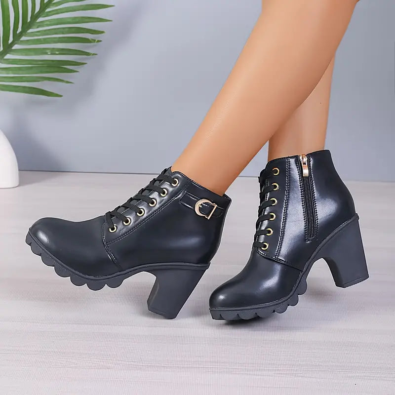 Women’s High Heel Chunky Ankle Boots
