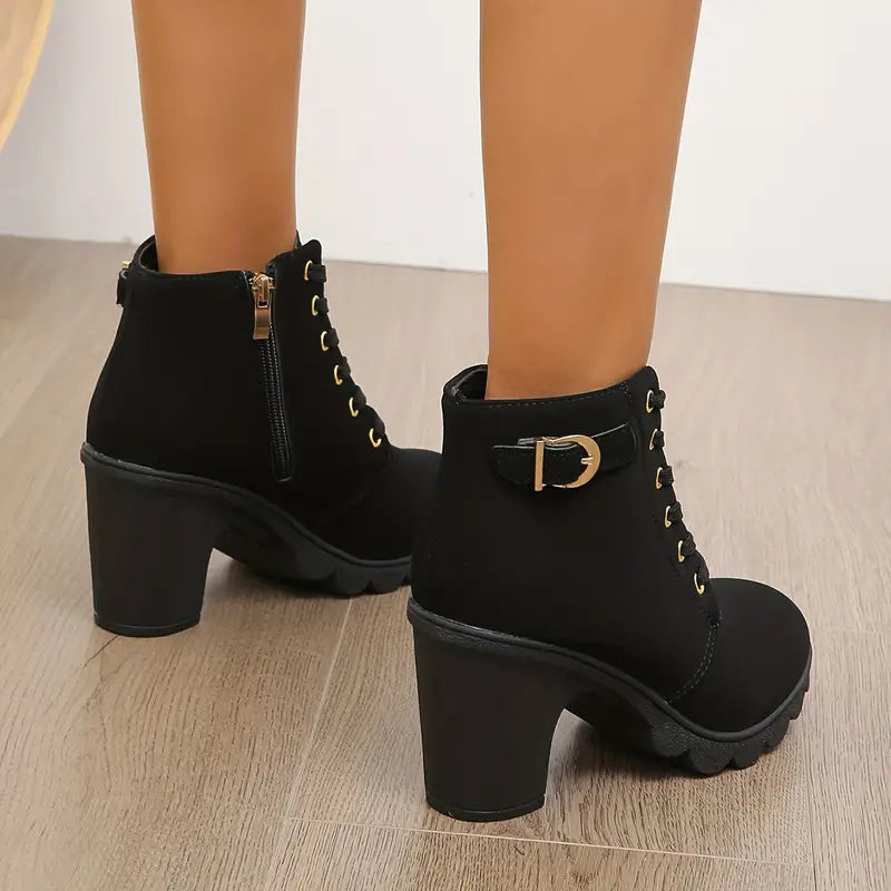 Women’s High Heel Chunky Ankle Boots