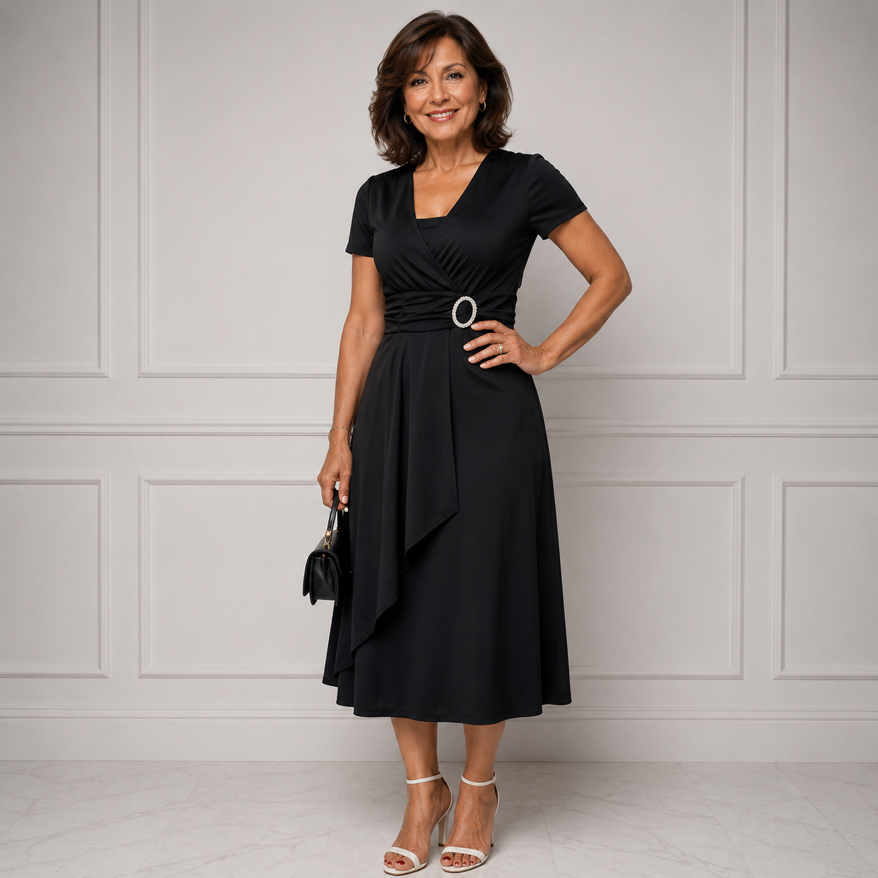 Celestine™ Rhinestone Waist Midi Dress