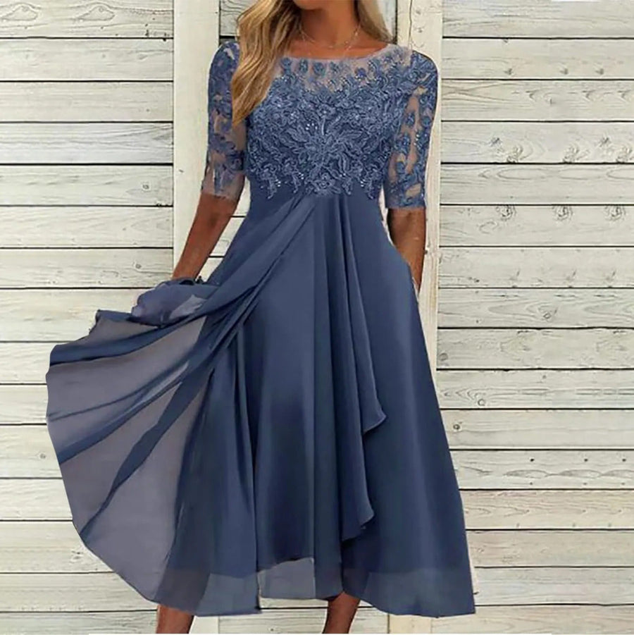 Harper™ | Elegant Lace Midi Dress