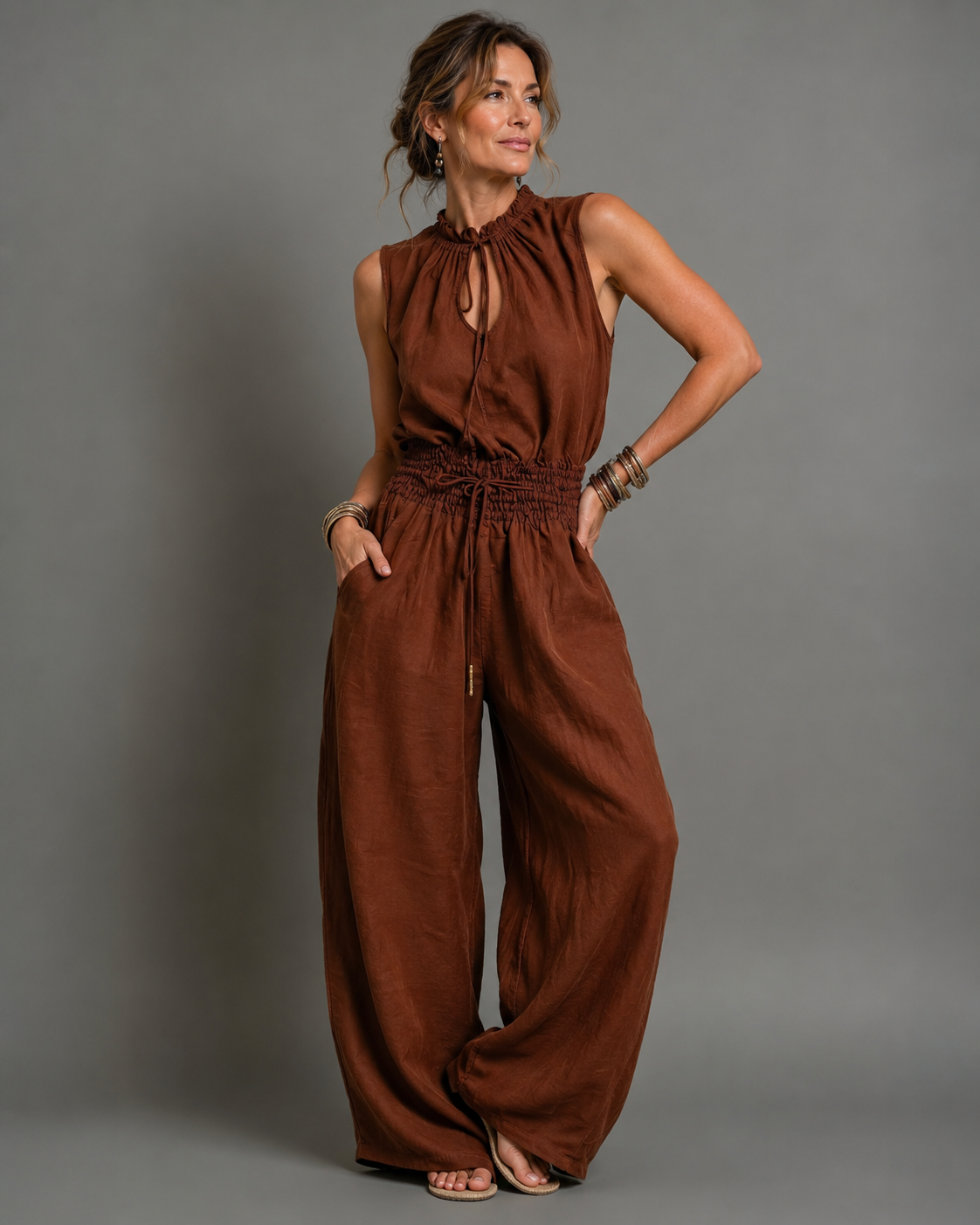 Jette | Sleeveless Jumpsuit with Wide Legs