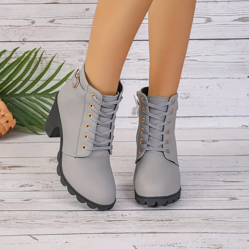 Women’s High Heel Chunky Ankle Boots