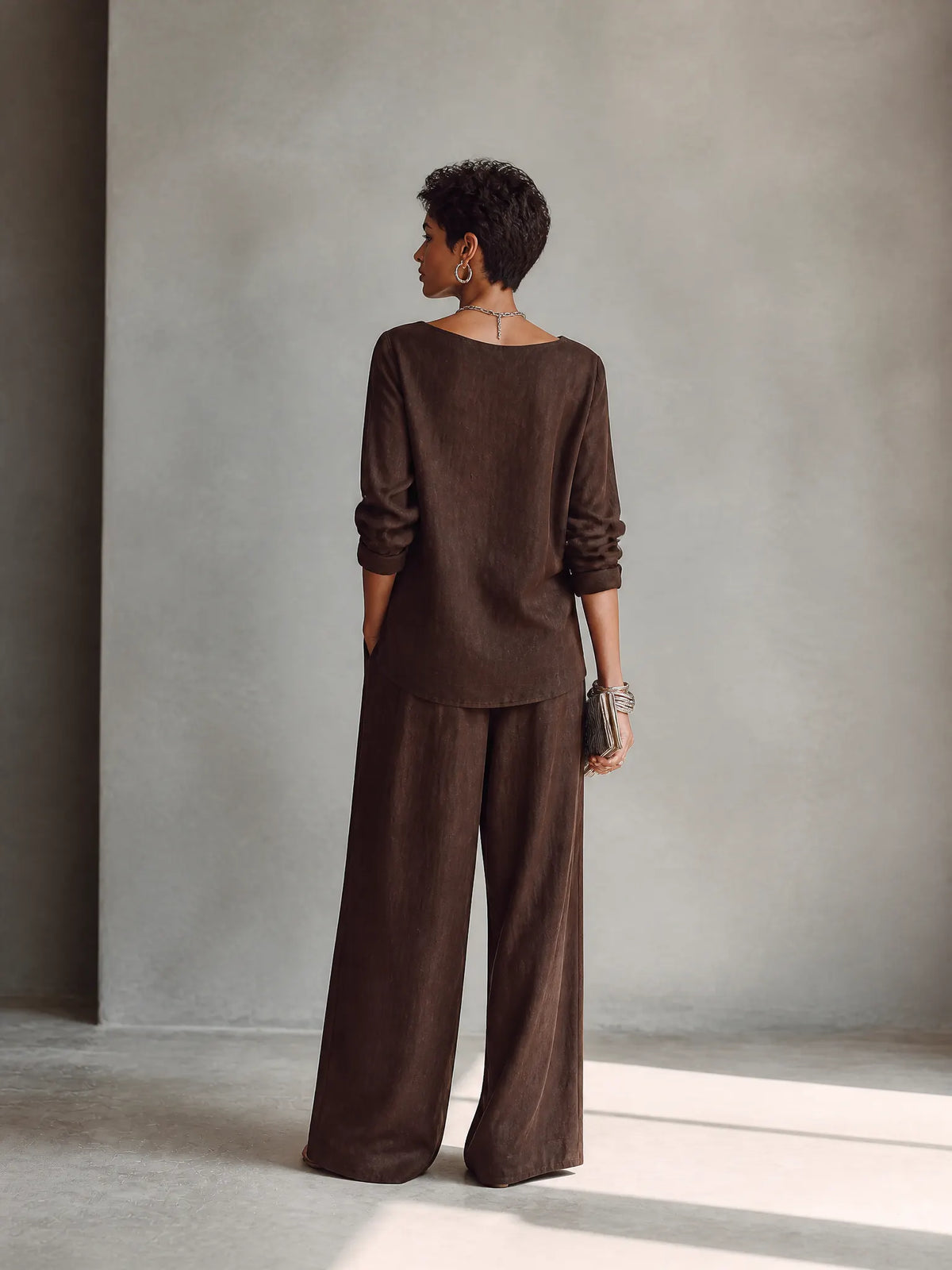 Asymmetric Hem Wide-Leg Set