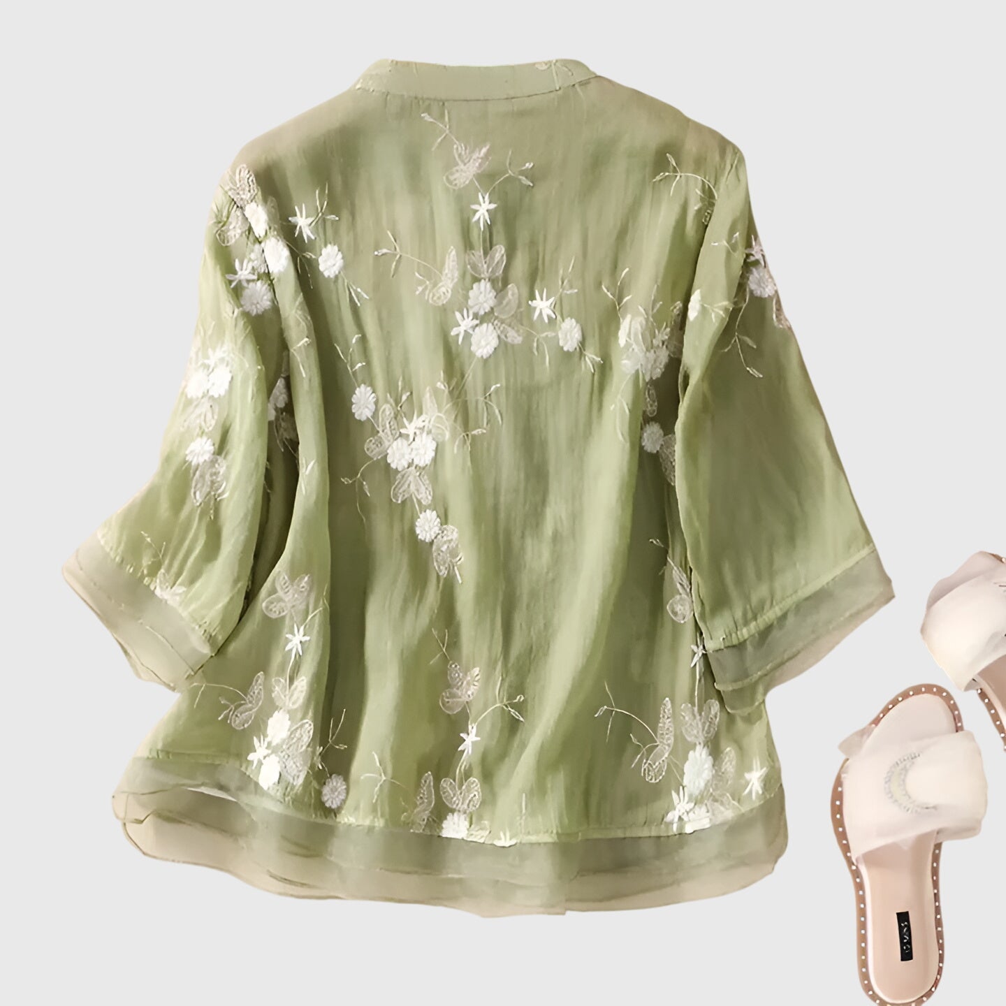 Nellie | Embroidered Flowers Top