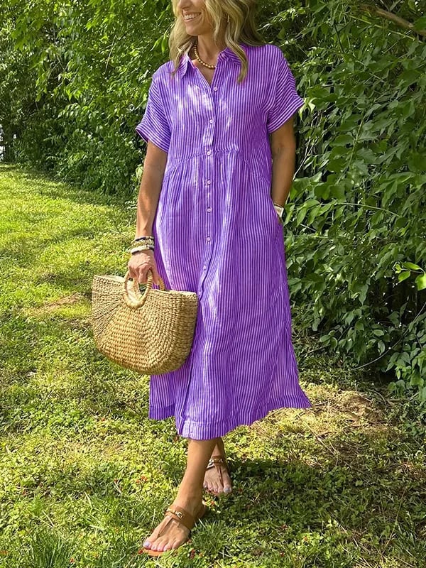 Women’s Dress | Striped Button-Up