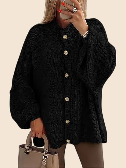 Patsy | Chunky Knit Button Front Cardigan