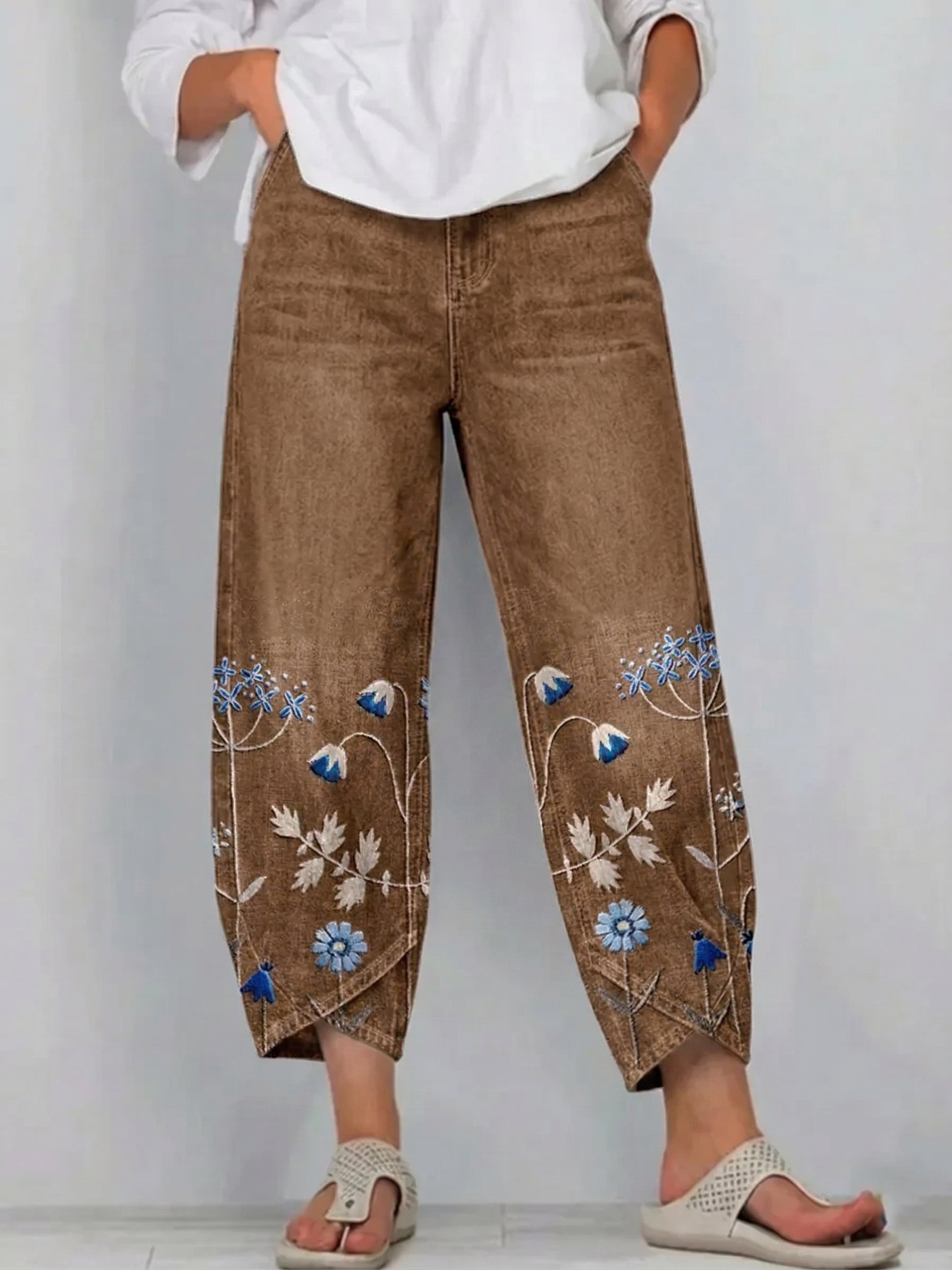 Hazel - Casual Embroidered Pants